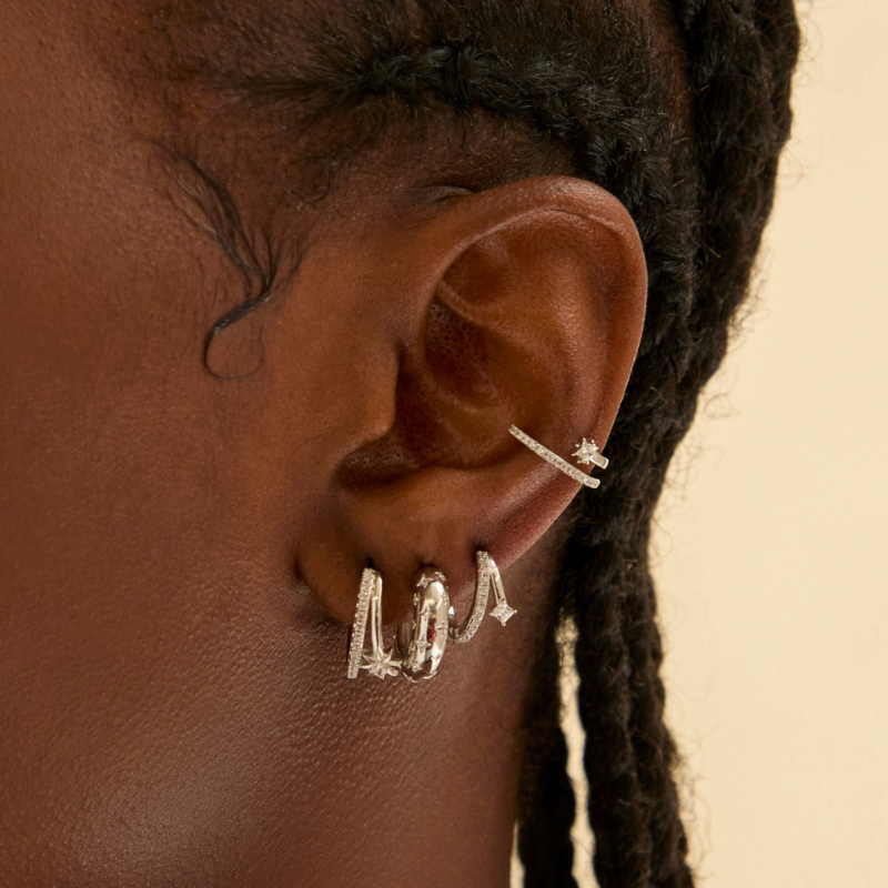 Pavé-Kristall-Creolen für Damen