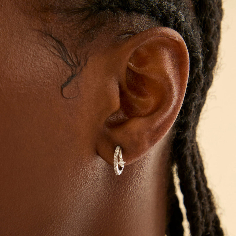 Pavé-Kristall-Creolen für Damen