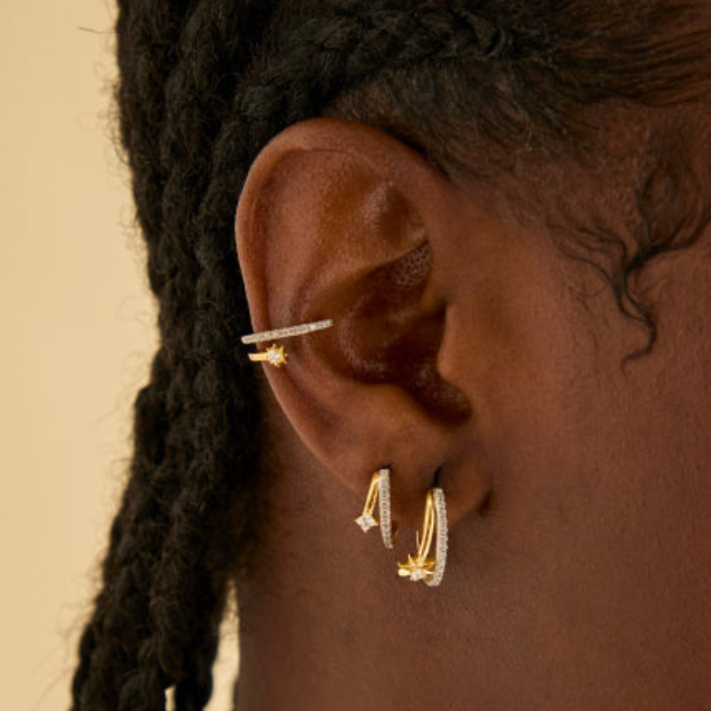 Pavé-Kristall-Creolen für Damen