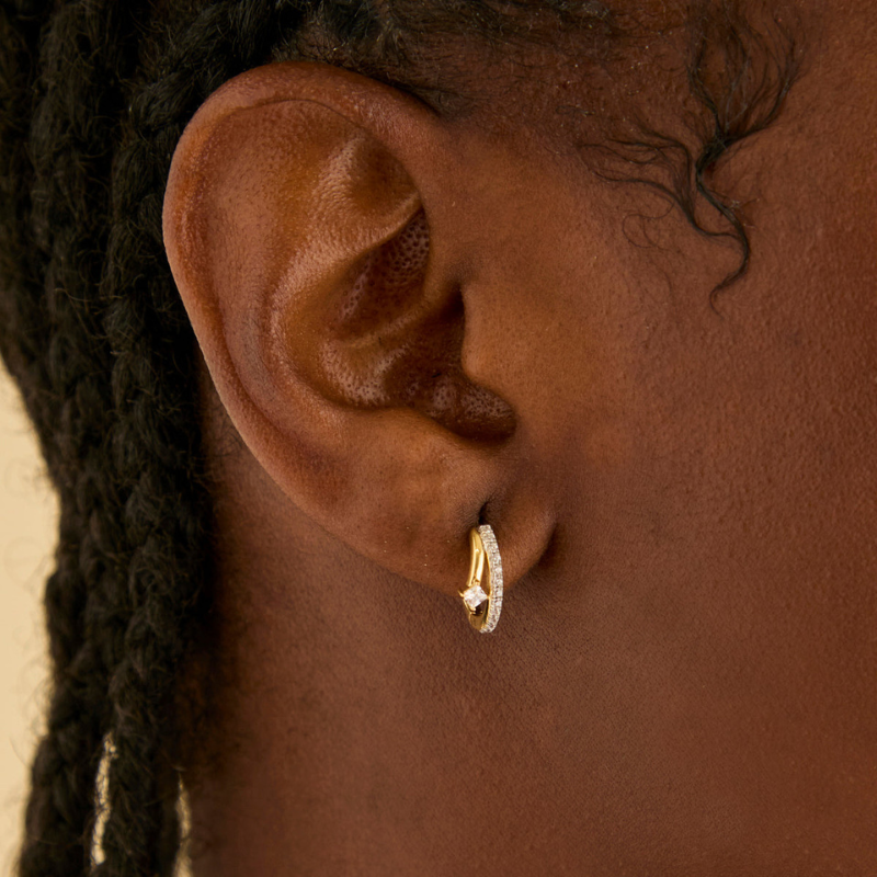 Pavé-Kristall-Creolen für Damen