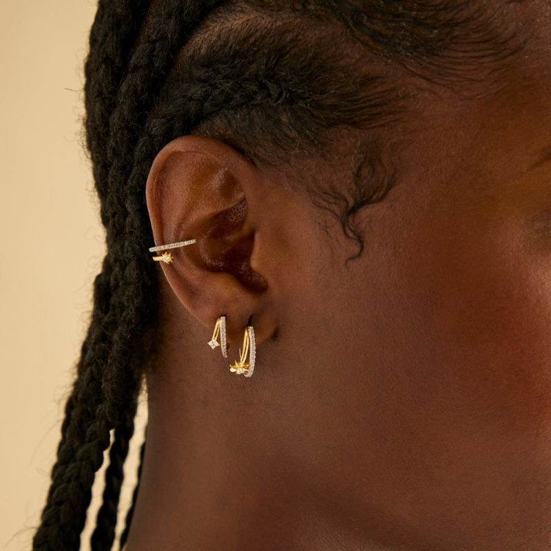 Pavé-Kristall-Creolen für Damen